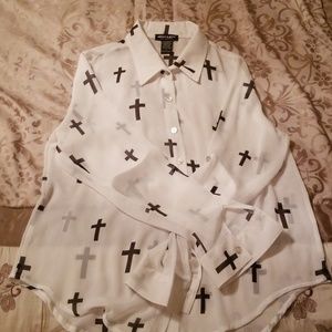 Womens Sz L About A Girl L.A. Blouse